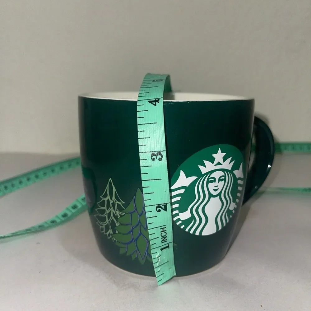 2020 Starbucks Holiday Christmas Coffee Mug 18 fl oz w/green & Purple Trees EUC